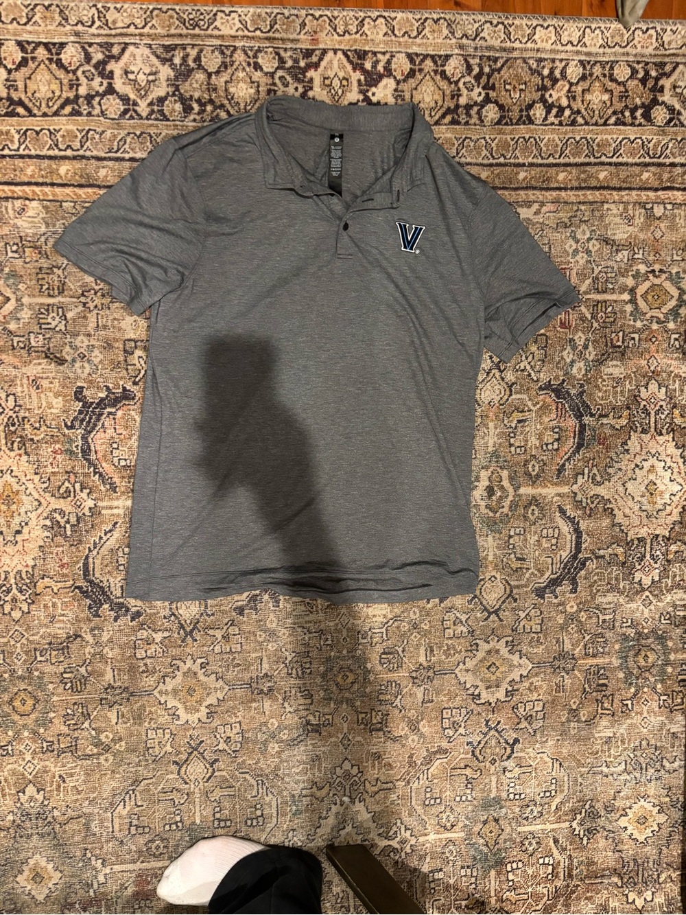 lululemon athletica Men's Heather Gray Polo with Navy Logo